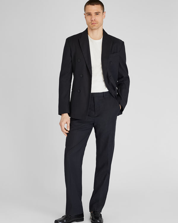 club monaco Herringbone Linen Suit Trouser Black