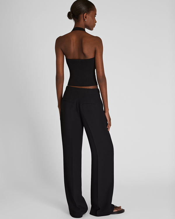 Club Monaco High-Rise Fluid Crepe Trouser Black