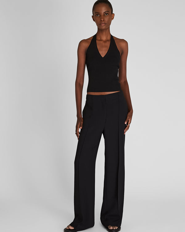 club monaco High-Rise Fluid Crepe Trouser Black
