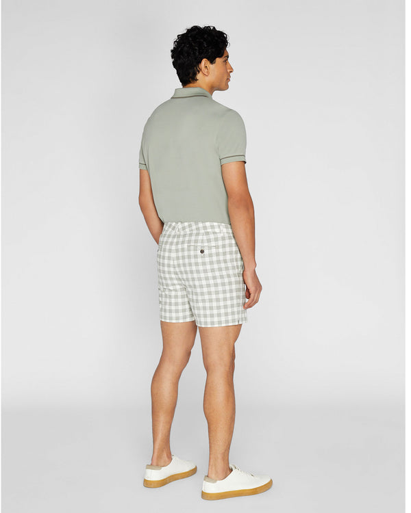 Club Monaco Jax Check 5" Shorts Olive Mix