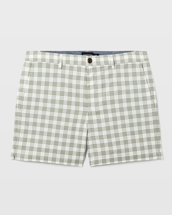 Club Monaco Jax Check 5" Shorts Olive Mix