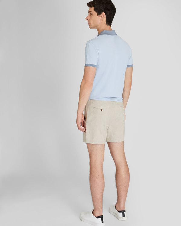 Club Monaco Jax Linen 5" Shorts Stripe - Light Blue