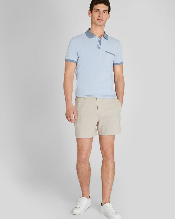 club monaco Jax Linen 5" Shorts Stripe - Light Blue