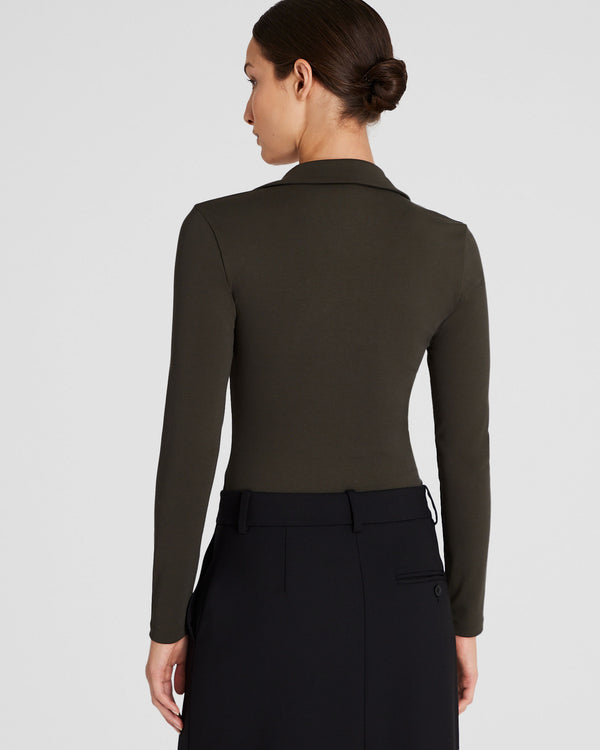 Club Monaco Johnny Collar Bodysuit Green