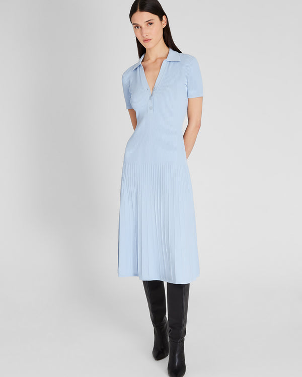 Club Monaco Johnny Collar Midi Dress Sky Light
