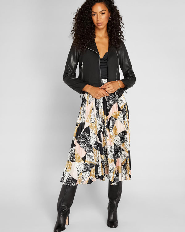 Club Monaco Leather Classic Moto Jacket Black