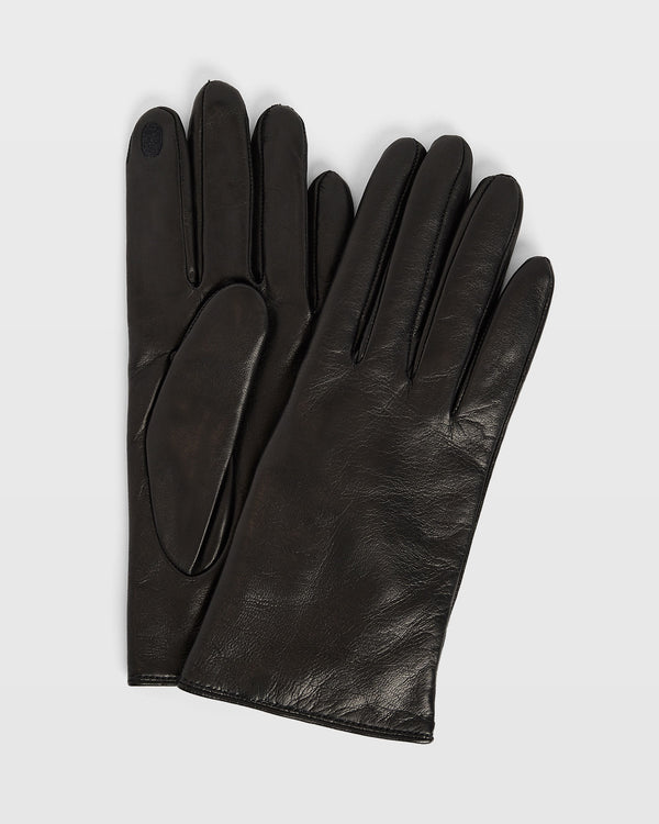 club monaco Leather Gloves Black