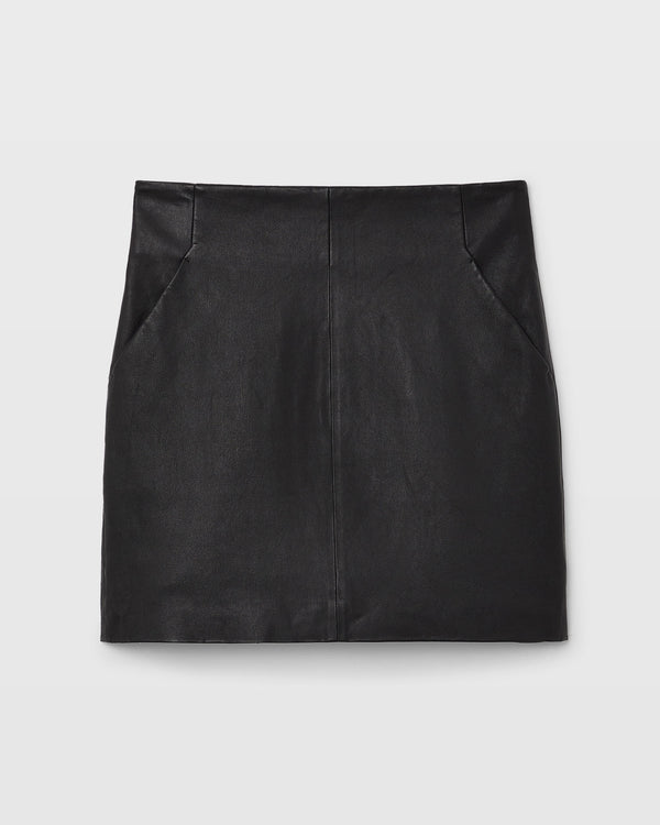 Club Monaco Leather Mini Skirt Black