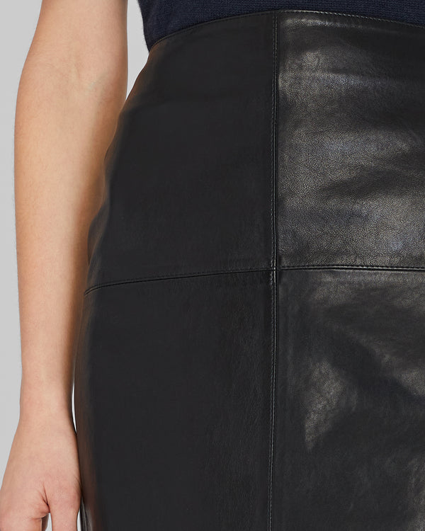Club Monaco Leather Pencil Skirt Black