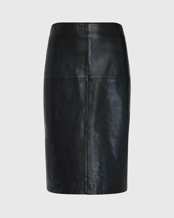 Club Monaco Leather Pencil Skirt Black