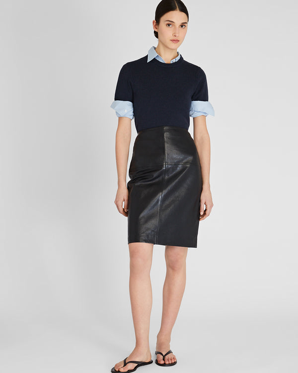 club monaco Leather Pencil Skirt Black
