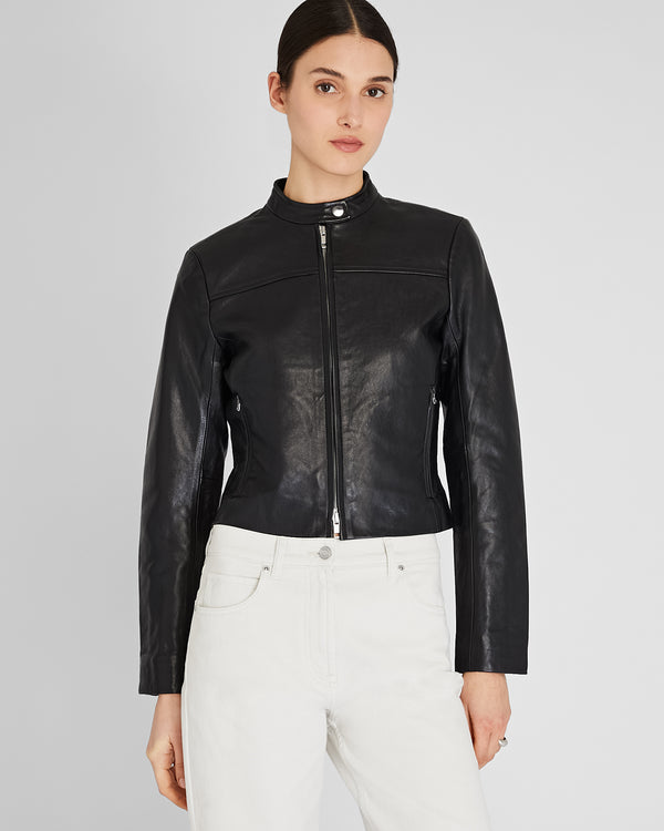 club monaco Leather Racer Jacket Black