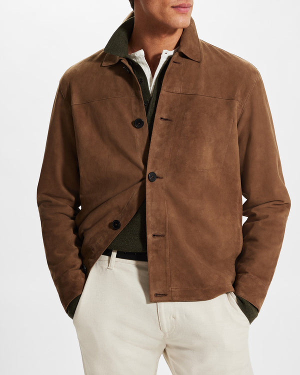 Club Monaco Lightweight Suede Jacket Oak