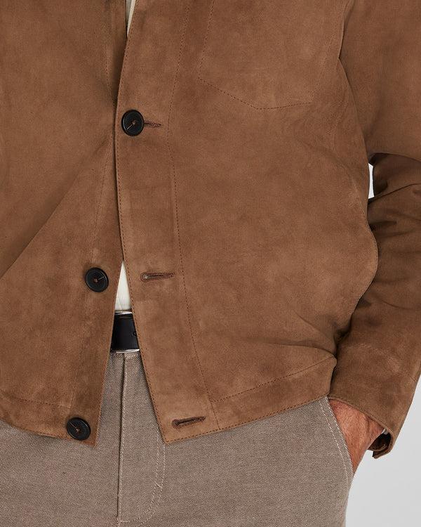 Club Monaco Lightweight Suede Jacket Oak