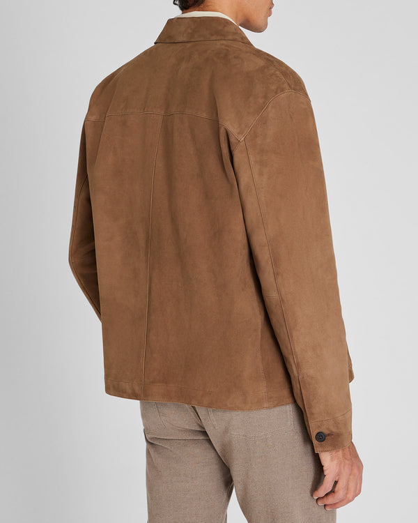 Club Monaco Lightweight Suede Jacket Oak