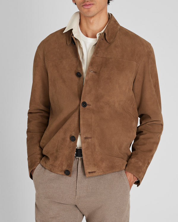 club monaco Lightweight Suede Jacket Oak