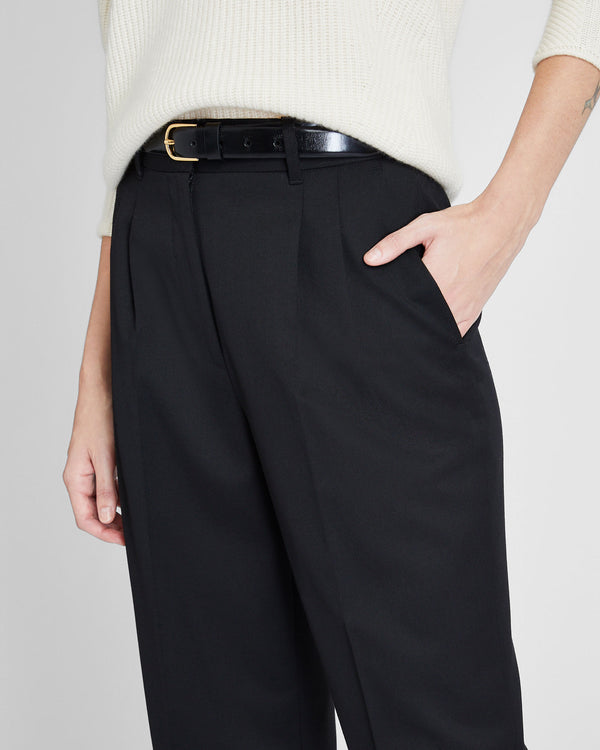 Club Monaco Lightweight Wool Pleated Trouser Black