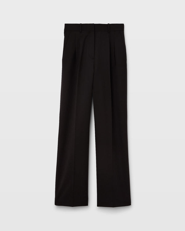 Club Monaco Lightweight Wool Pleated Trouser Black