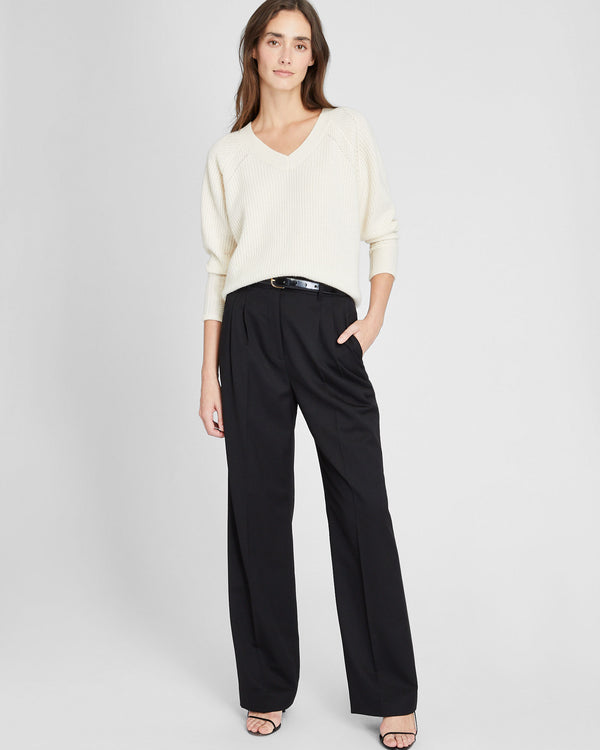 club monaco Lightweight Wool Pleated Trouser Black