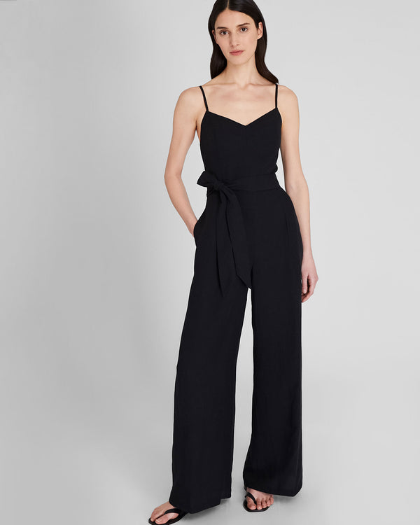 club monaco Linen Blend Jumpsuit Black
