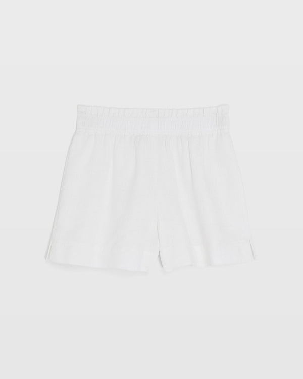 Club Monaco Linen Blend Pull-On Short White