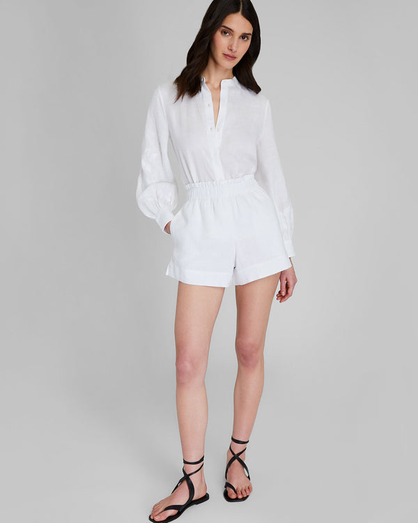 club monaco Linen Blend Pull-On Short White