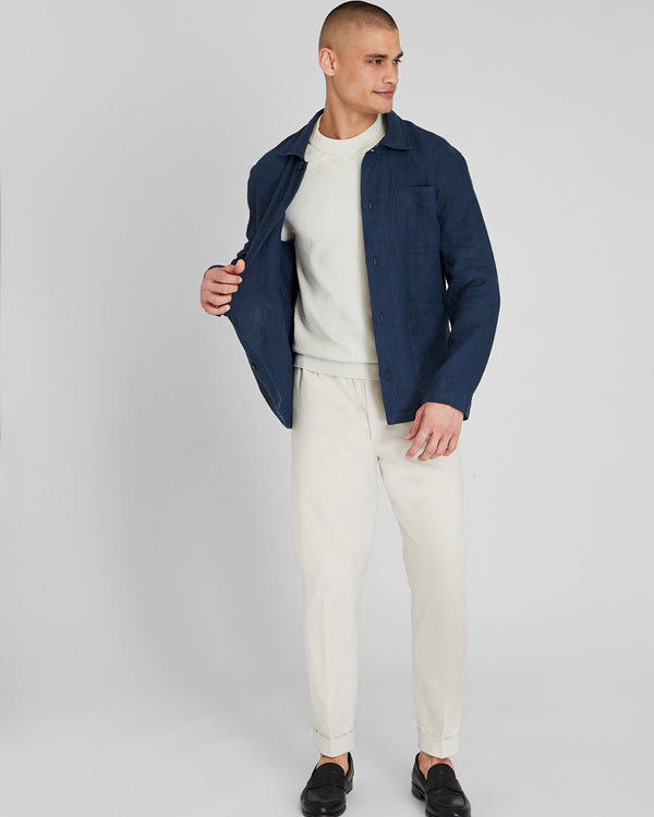 Club Monaco Linen CPO Shirt Jacket Navy