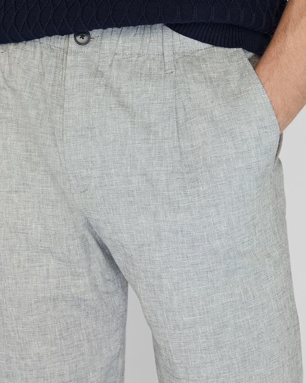 Club Monaco Linen Elasticated Trouser Medium Blue