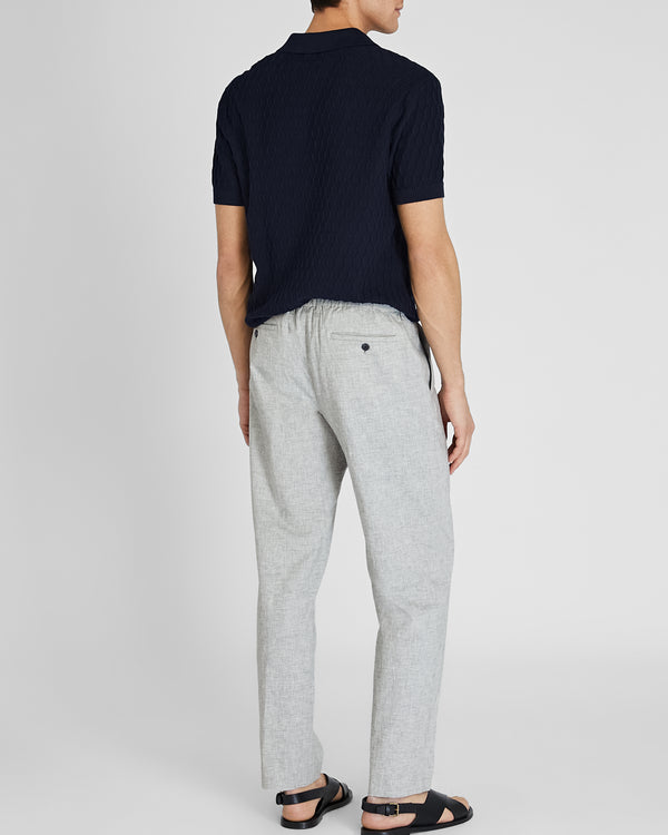 Club Monaco Linen Elasticated Trouser Medium Blue