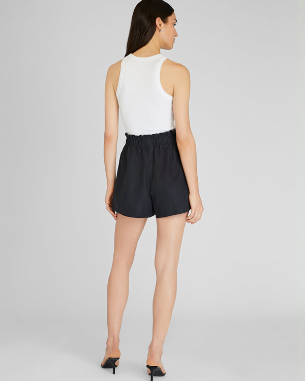 Club Monaco Linen Pull-On Short Black