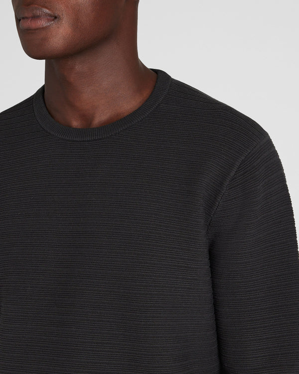 Club Monaco Links Stripe Crewneck Black Charcoal