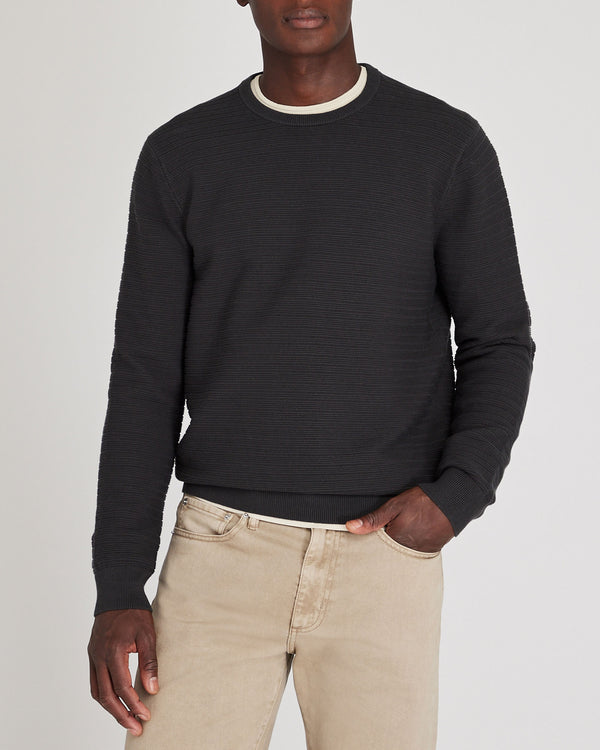 club monaco Links Stripe Crewneck Black Charcoal