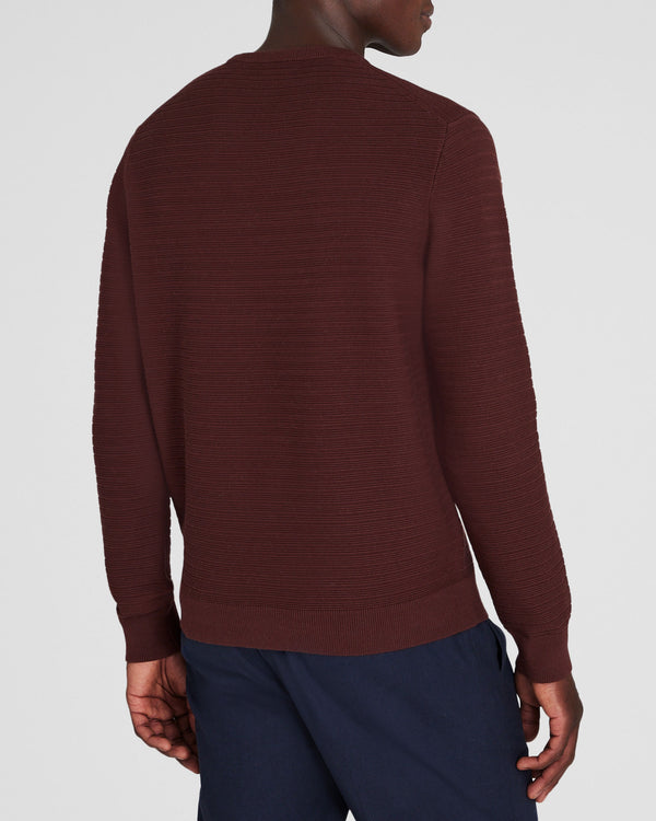 Club Monaco Links Stripe Crewneck Burgundy
