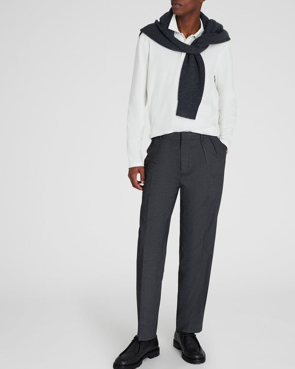 Club Monaco Long-Sleeve Brushed Cotton Polo Cream