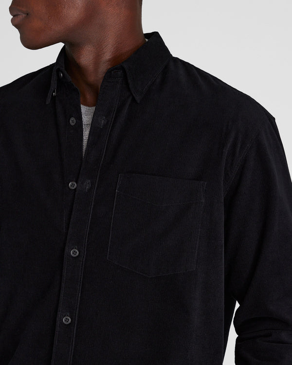 Club Monaco Long-Sleeve Corduroy Shirt Black