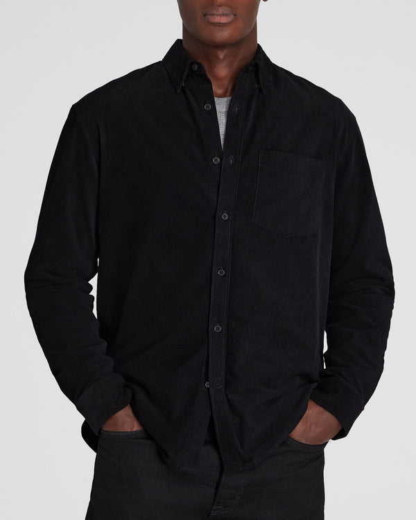 club monaco Long-Sleeve Corduroy Shirt Black