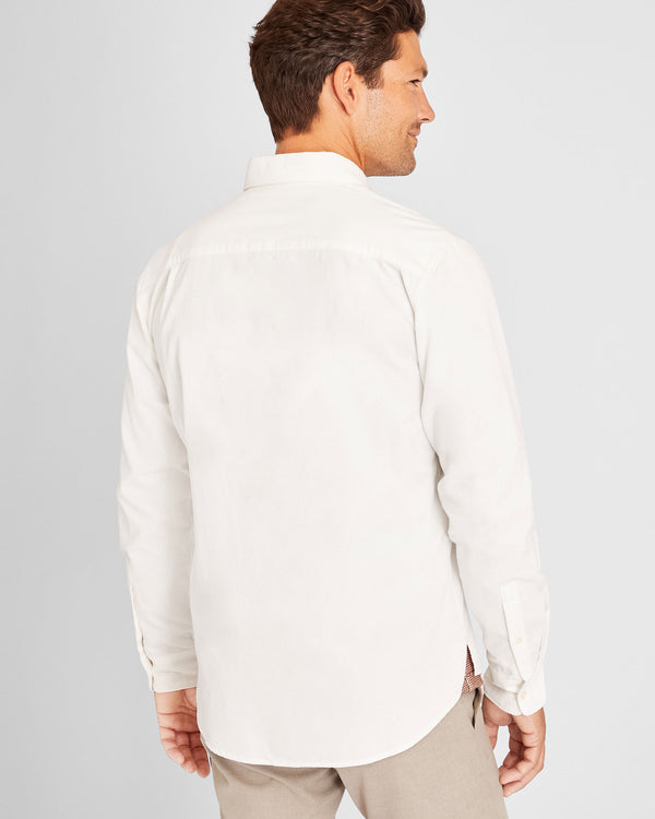 Club Monaco Long-Sleeve Corduroy Shirt Cream