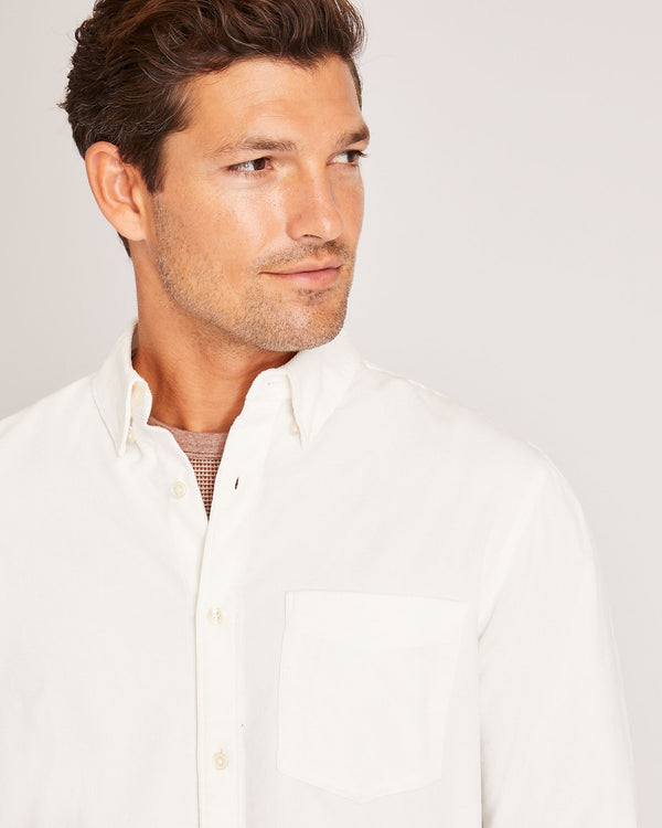 Club Monaco Long-Sleeve Corduroy Shirt Cream