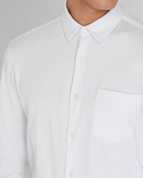 Club Monaco Long-Sleeve Knit Shirt Bright White