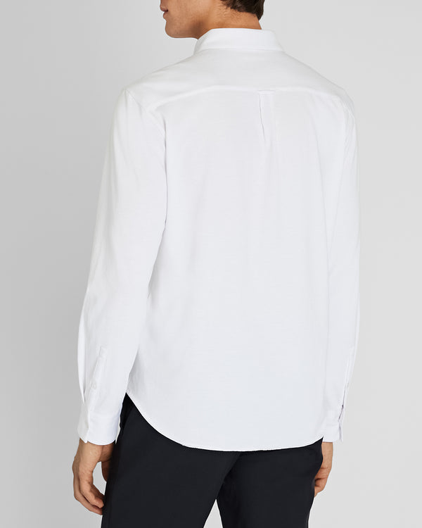 Club Monaco Long-Sleeve Knit Shirt Bright White