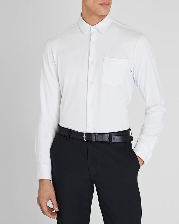 club monaco Long-Sleeve Knit Shirt Bright White