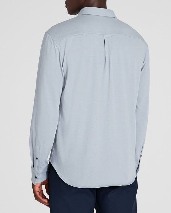 Club Monaco Long-Sleeve Knit Shirt Grey Mix