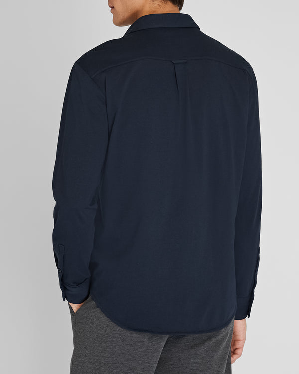Club Monaco Long-Sleeve Knit Shirt Navy