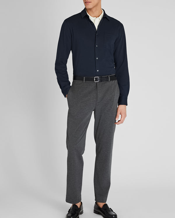 Club Monaco Long-Sleeve Knit Shirt Navy