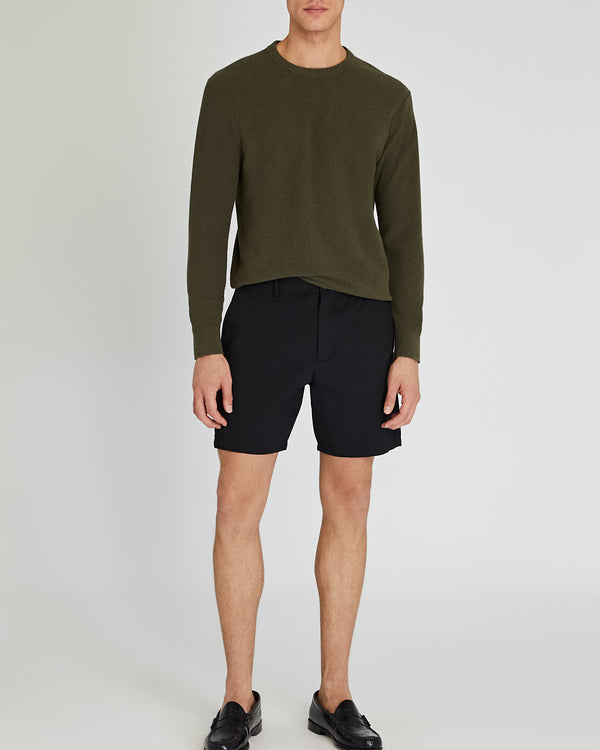 Club Monaco Long-Sleeve Micro Bouclé Sweater Olive