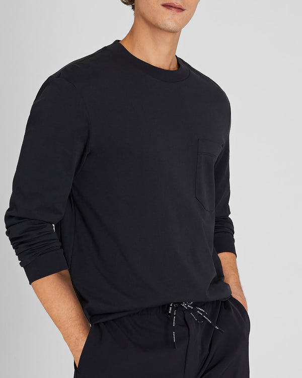 club monaco Long-Sleeve Relaxed Tee Black