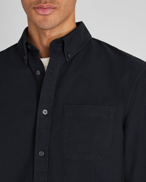 Club Monaco Long-Sleeve Solid Oxford Shirt Black