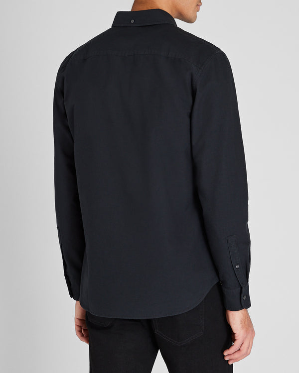 Club Monaco Long-Sleeve Solid Oxford Shirt Black