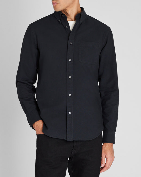club monaco Long-Sleeve Solid Oxford Shirt Black