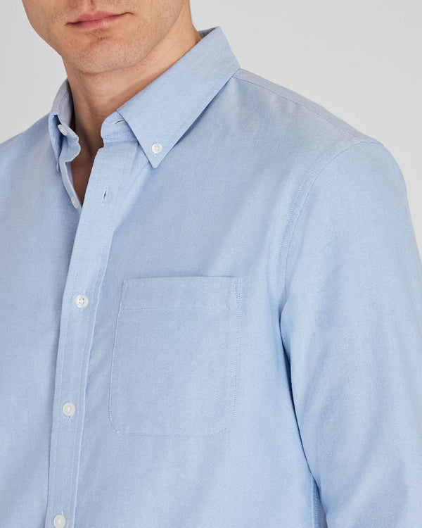 Club Monaco Long-Sleeve Solid Oxford Shirt Blue